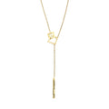 Wasserdichte Y-Halskette mit geometrischem Anhänger Gold
