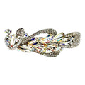 Automatikhaarspange Pfau Aurora Borealis Kristall Strass Silber