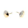 Wasserdichte Ohrstecker, bicolor Gelbgold-Silber, 9mm