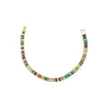 Wasserdichtes Buntes Zirkonia Tennis-Armband, Baguette, goldfarben