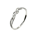 Wasserdichtes Geflecht Zirkonia Bangle Armreif Silber