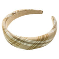 Haarreif Beige Tartan-Karo Gepolstert Handmade 32mm