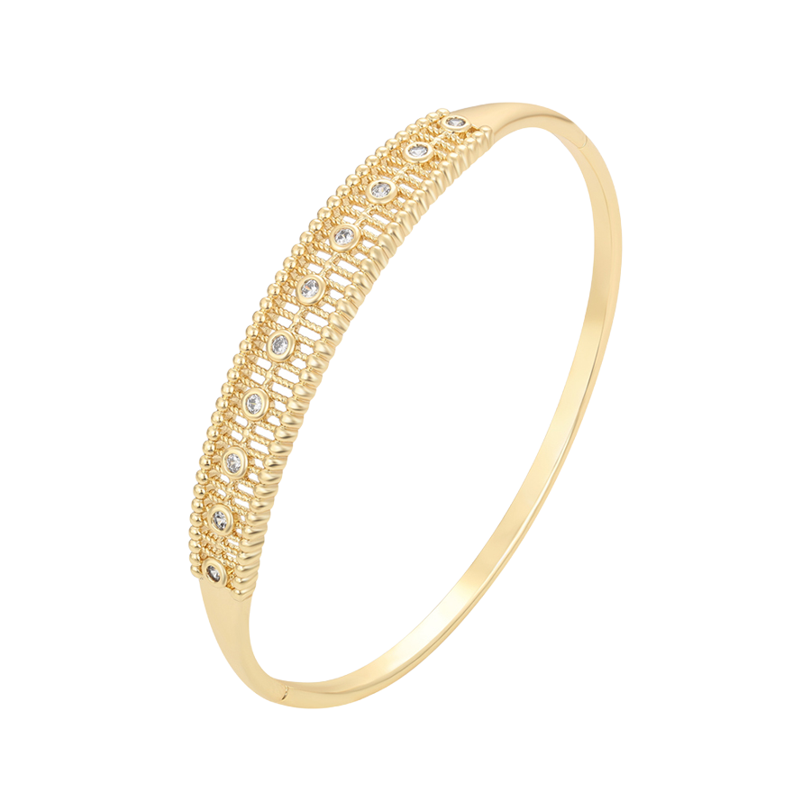 Wasserdichter Armreif mit Kristallen Goldfarbe