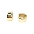 Wasserdichte Huggie Creolen Gelbgold Chunky Extra Breit Flach Zylindrisch Poliert Klappverschluss