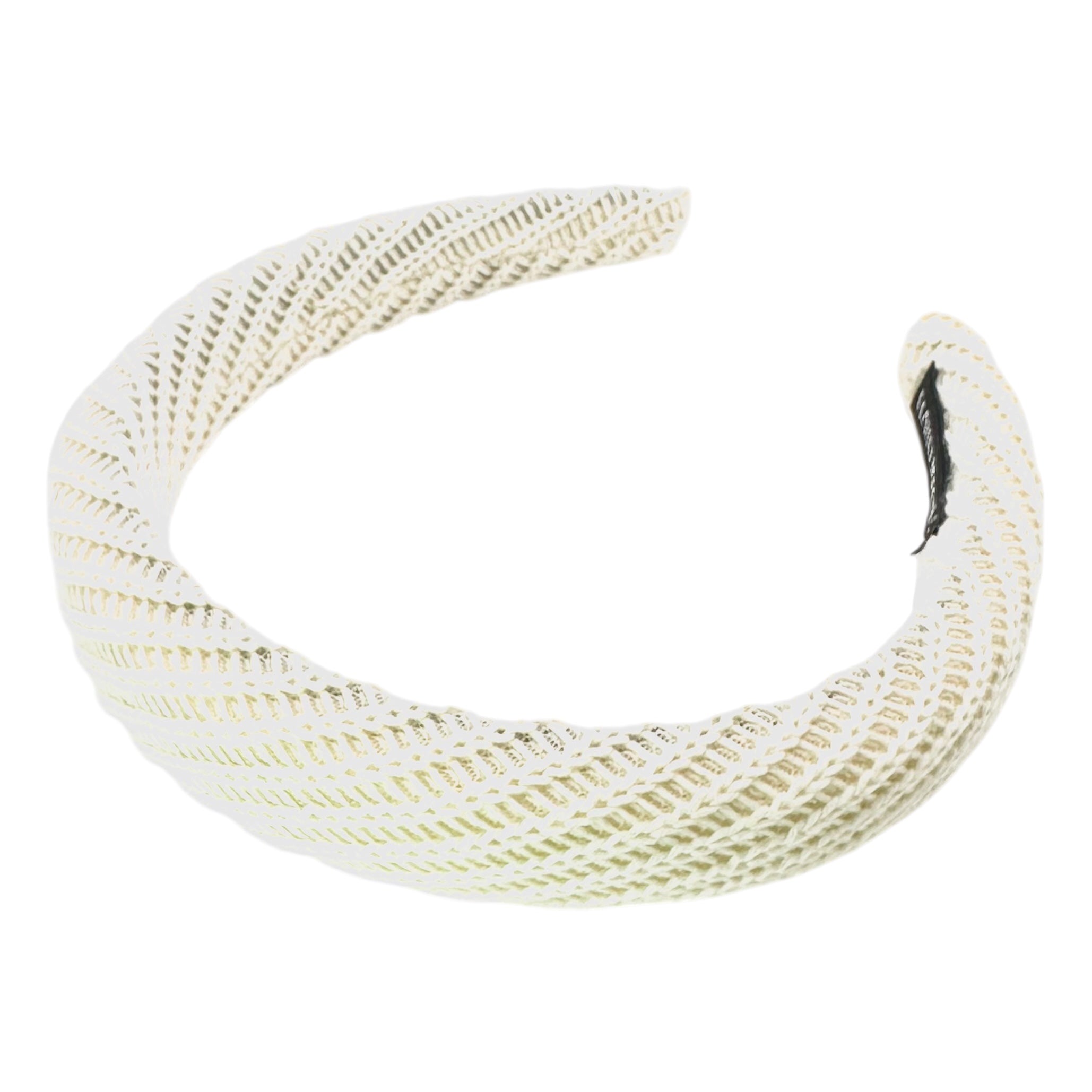 Haarreif Weiß Netz-Strick Gepolstert 32mm