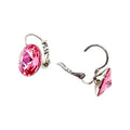 Wasserdichte Ohrringe Silber Rivoli Kristall 12mm Pink Rose Bezel Fassung