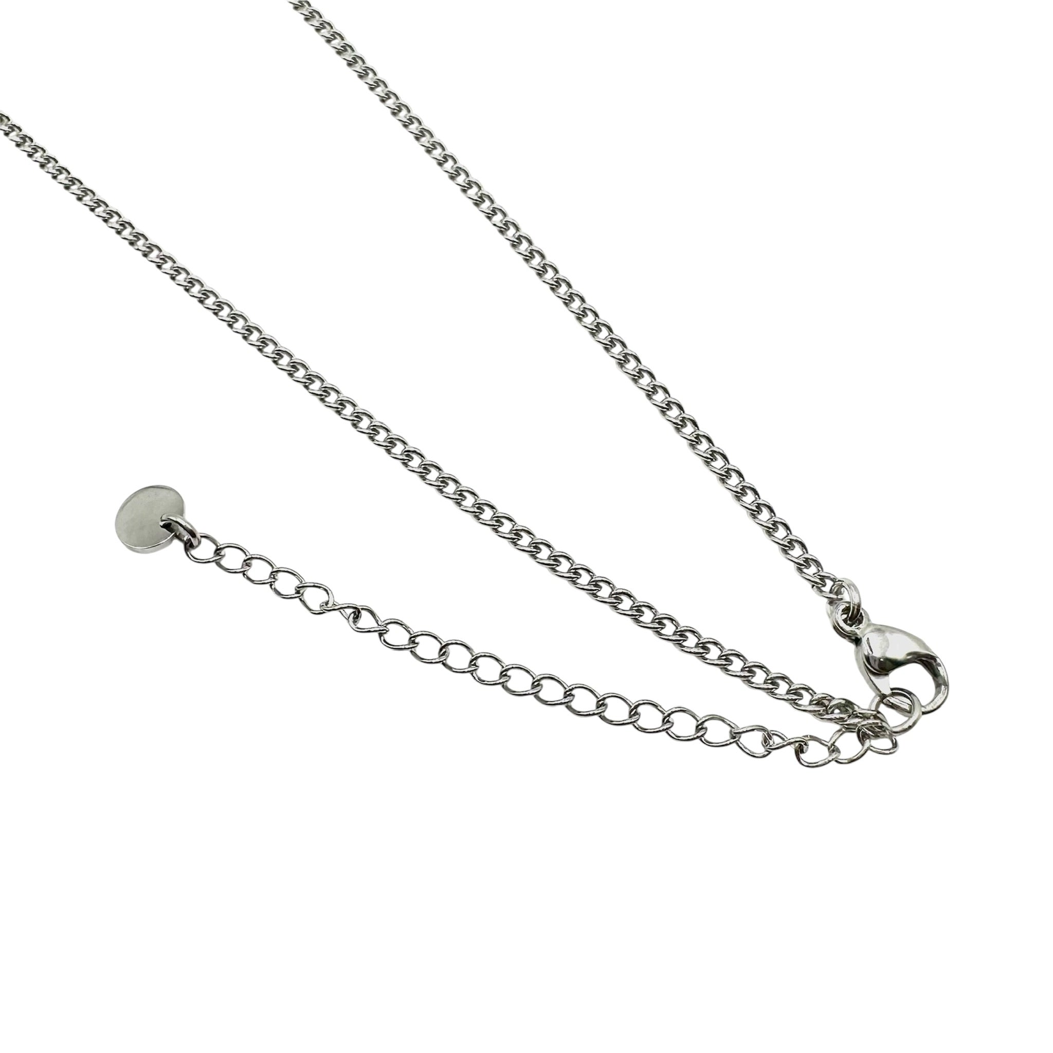Wasserdichte Smiley-Halskette mit rundem Gravur-Anhänger Forever Love Silber