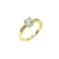 Wasserdichter Solitär-Ring mit Zirkonia Gold