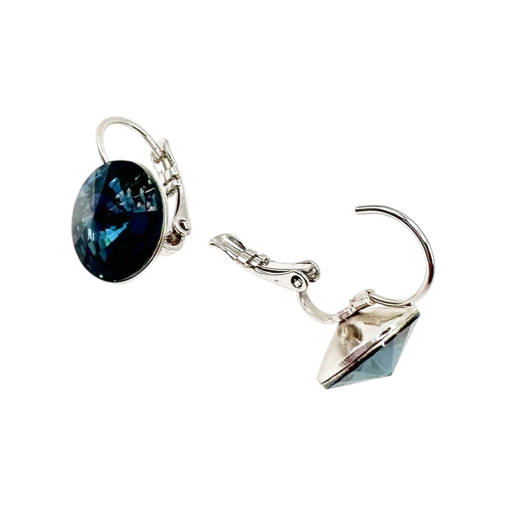 Wasserdichte Ohrringe Silber Rivoli Kristall 12mm Pink Rose Bezel Fassung
