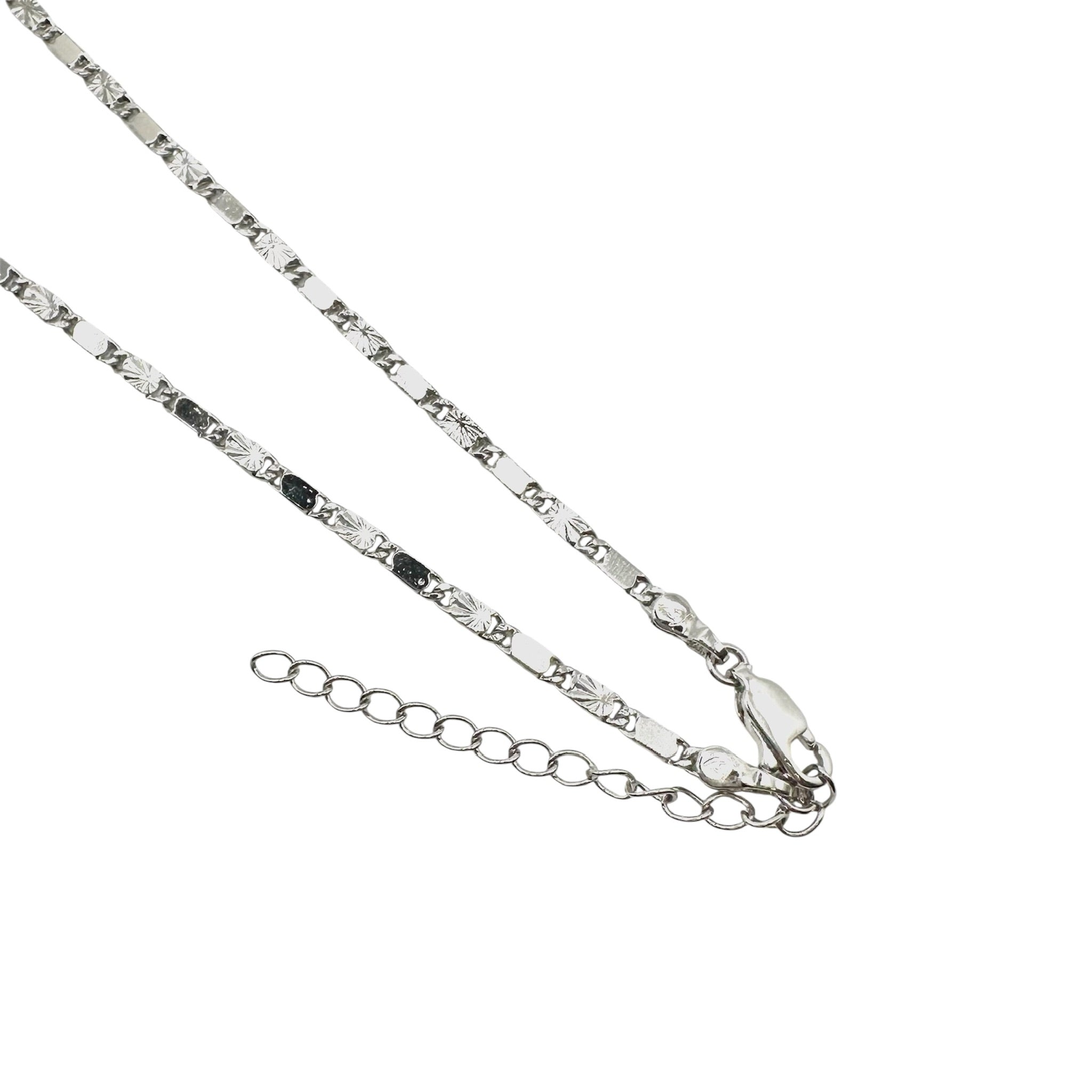 Wasserdichte Diamantschliff-Plättchen-Kette 2mm 45cm Silber