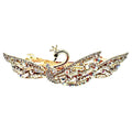 Automatikhaarspange Schwan Krone Aurora Baguette Kristall Gold