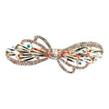 Automatikhaarspange Schleife Rosegold Multicolor Aurora Tropfen Kristall Strass