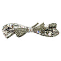 Automatikhaarspange Schleife Silber Kristall Baguette Anthrazit Strass Aurora