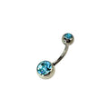Titan Bauchnabelpiercing CZ Aqua 1.6x10mm 5/8mm