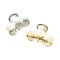 Mini-Haarklammer Perlen Irisierend Silber/Gold 55mm