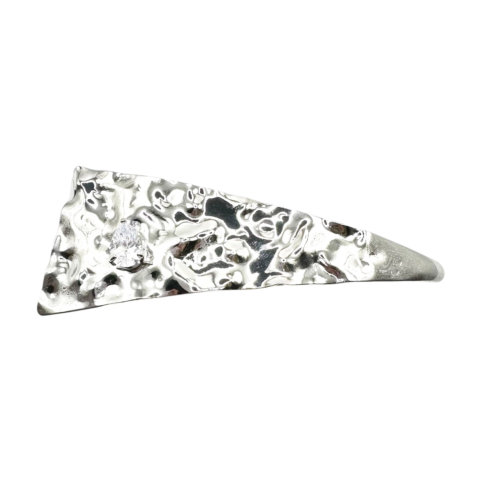 Automatikhaarspange Silber Gehämmert Metall