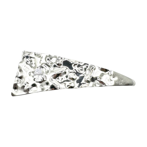 Automatikhaarspange Silber Gehämmert Metall