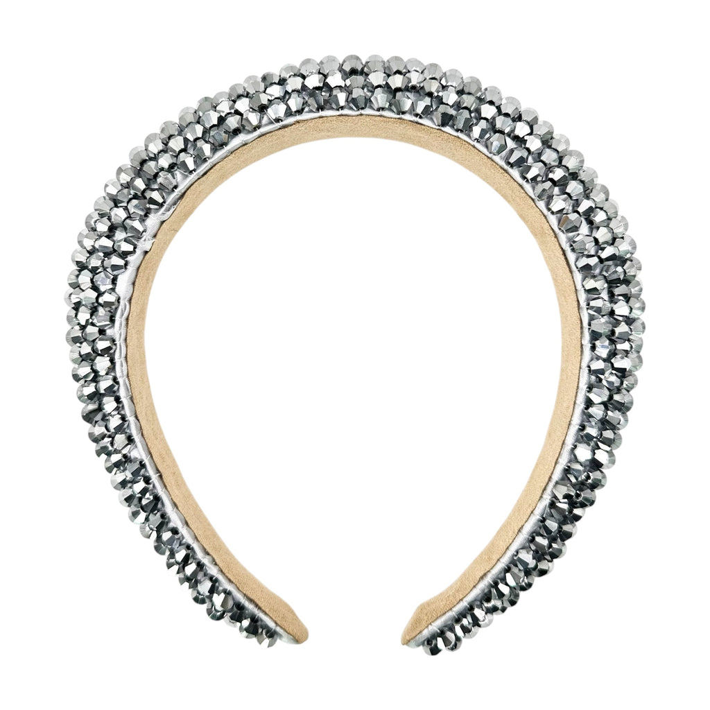 Haarreif Silber Kristall Perlen Glamour 35mm