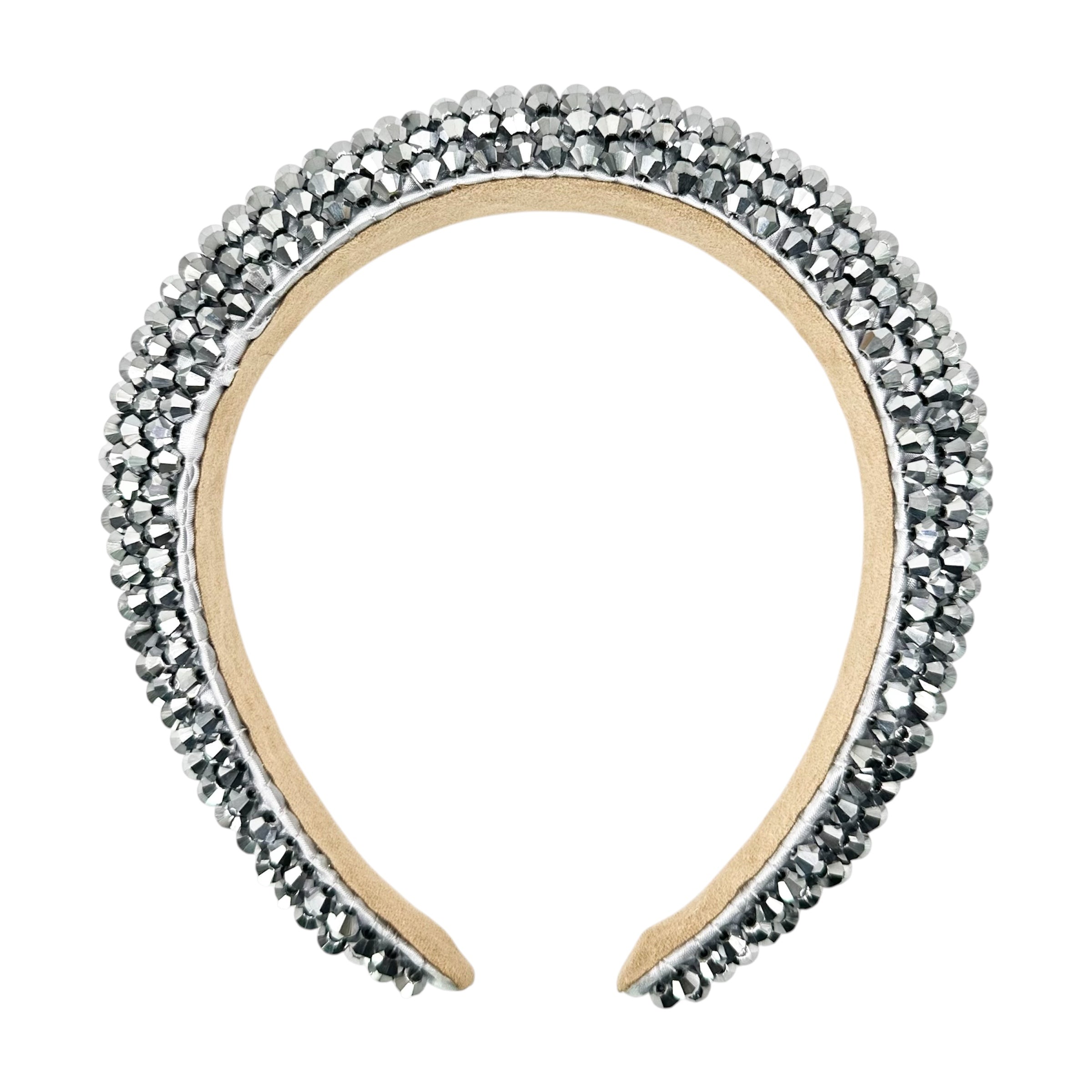 Haarreif Silber Kristall Perlen Glamour 35mm