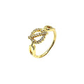 Wasserdichter Gliederring mit Zirkonia-Pavé Oval Gold