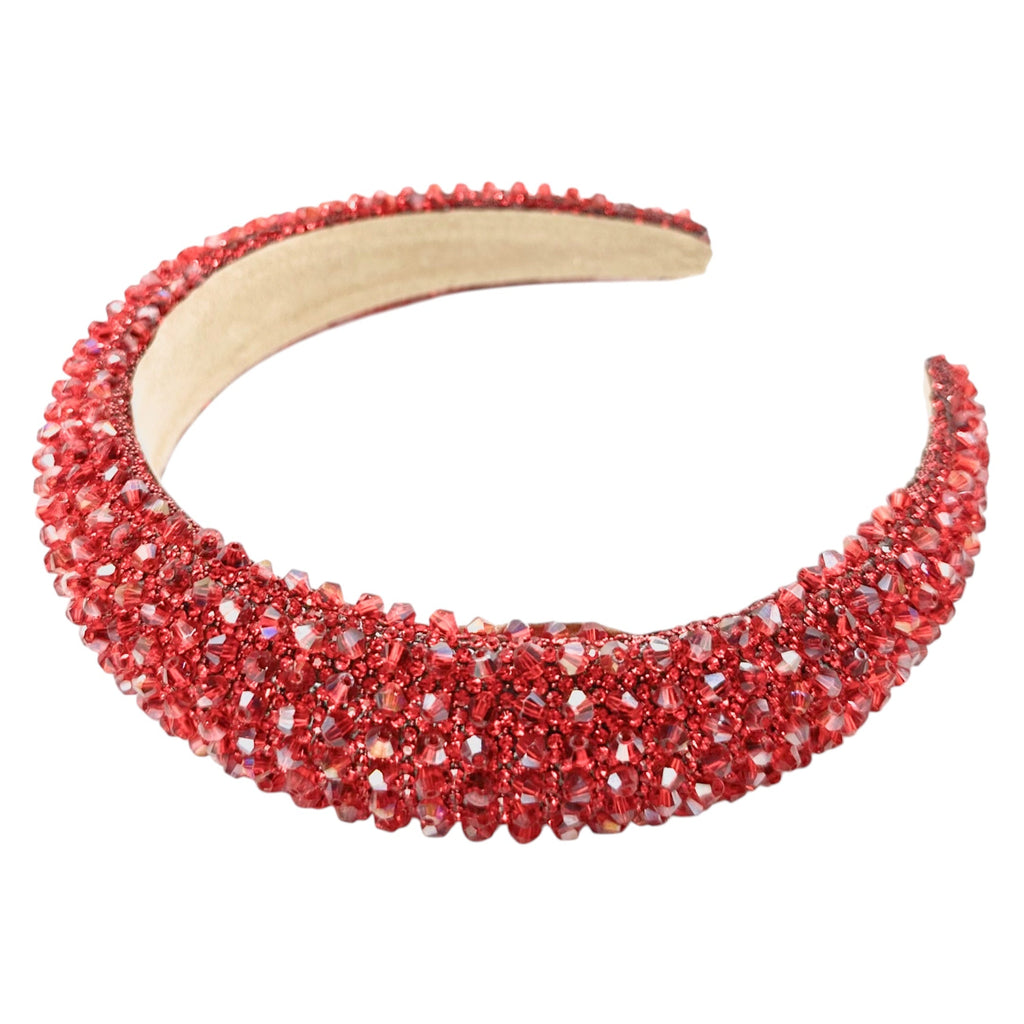 Haarreif Rot Kristall Perlen Glamour 35mm