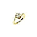 Wasserdichter Bypass-Ring mit Zirkonia Gold
