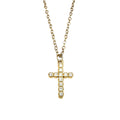 Wasserdichte Kreuz-Halskette mit Zirkonia-Pavé Anhänger Gold