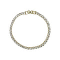 Wasserdichtes Klares Zirkonia Tennis-Armband, rund, goldfarben