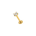 Titan Labret (Flat Back) Gold CZ 1.2x8mm 4mm
