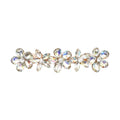 Automatikhaarspange Dreiblume Rosegold Aurora Borealis Tropfen Navette Kristall