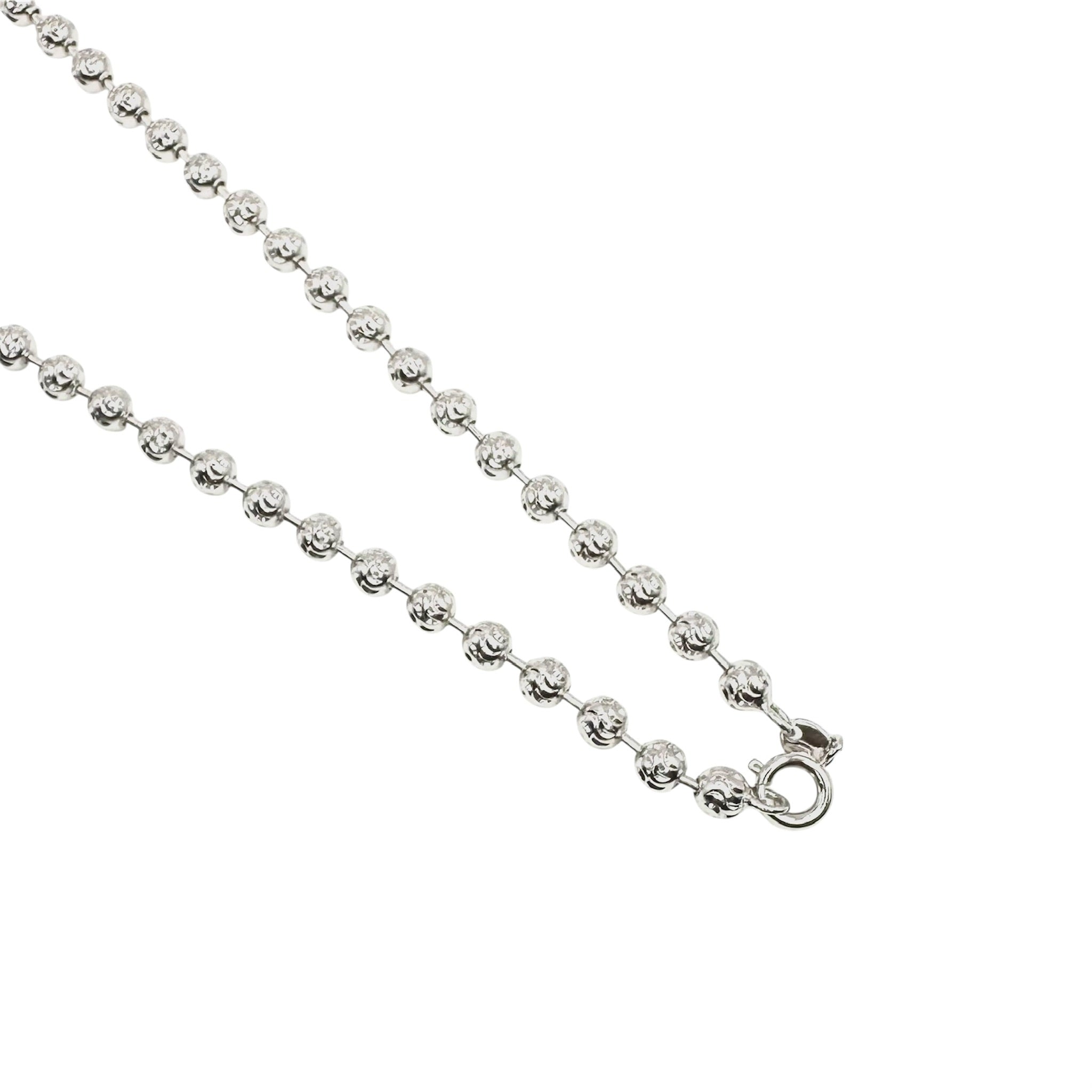 Wasserdichte Diamantschliff-Kugelkette 4mm 45cm Silber
