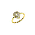 Wasserdichter Ring mit Zirkonia-Tropfen Gold