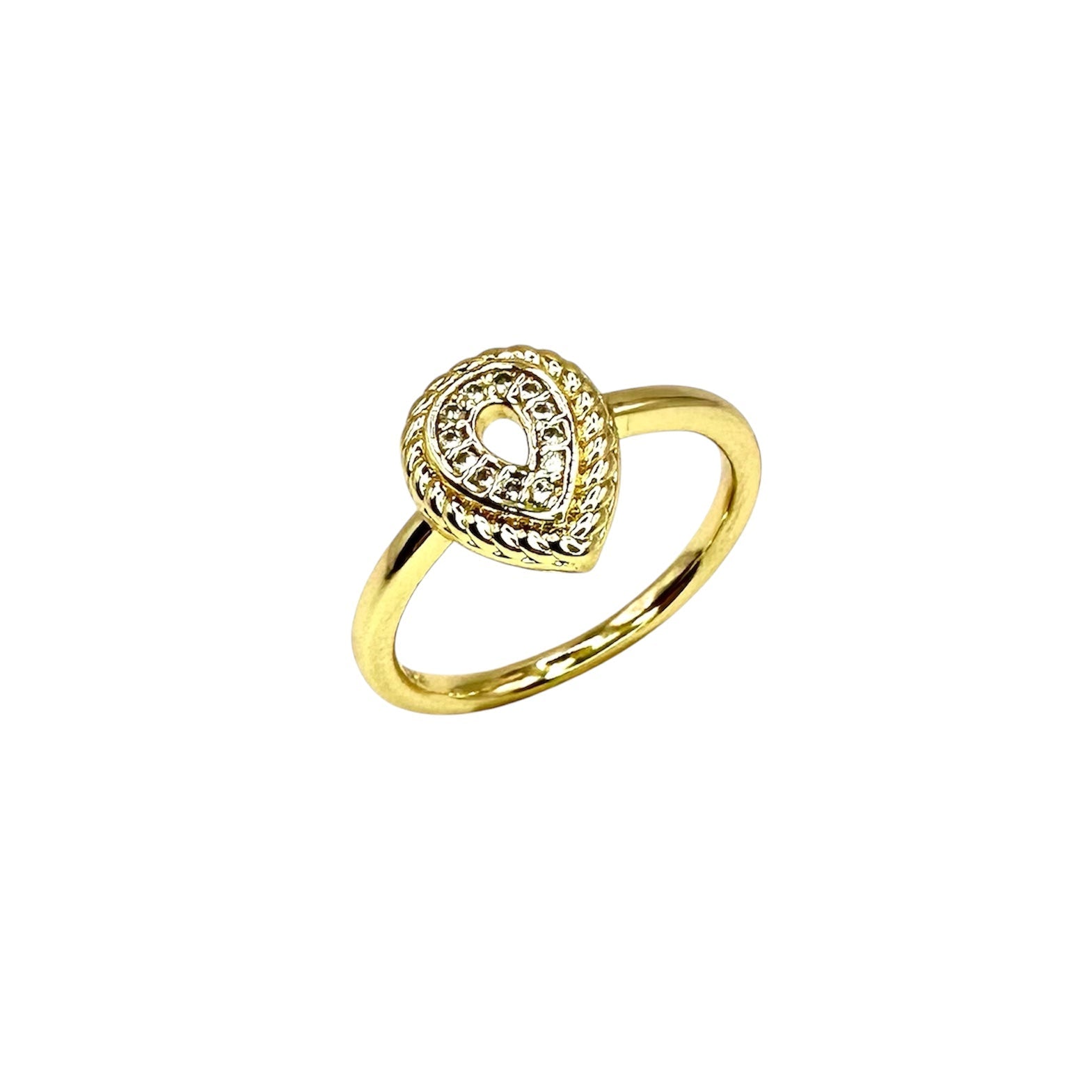 Wasserdichter Ring mit Zirkonia-Tropfen Gold