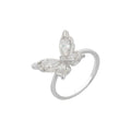 Wasserdichter Schmetterling-Ring mit Marquise-Zirkonia Silber