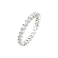 Wasserdichter Baguette-Eternity-Ring mit abwechselnden Zirkonia Silber