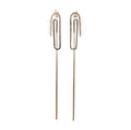 Wasserdichte Heftklammer Perlen Chain Tassel Ohrringe Gold 9,5cm