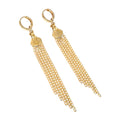 Wasserdichte Creole Multi-Chain Tassel Ohrringe Gold 7,7cm 10mm