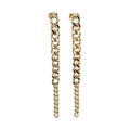 Waterproof Cuban Link Curb Chain Earrings Gold 8.5cm 7mm