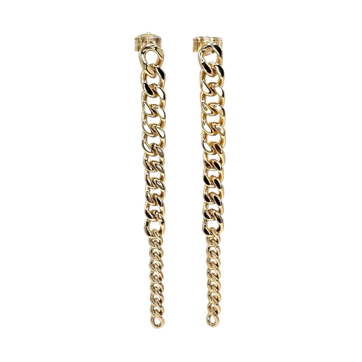 Wasserdichte Cuban Link Panzerkette Ohrringe Gold 8,5cm 7mm