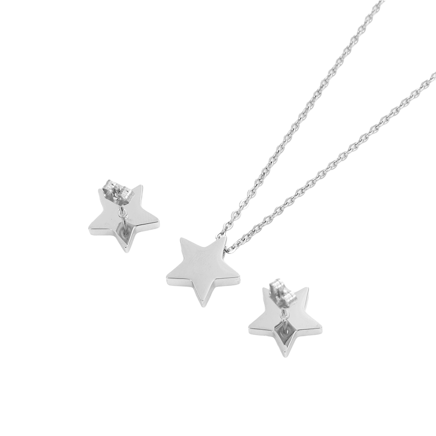 Wasserdichtes Stern-Schmuckset, silberfarben