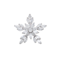 Wasserdichte Schneeflocke-Brosche mit Zirkonia, silberfarben
