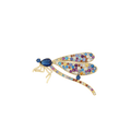 Wasserdichte Libelle-Brosche mit Zirkonia, goldfarben
