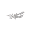 Wasserdichte Feder-Brosche mit Perle und Zirkonia, silberfarben