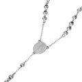 Wasserdichter Rosenkranz, silberfarben, mit Kreuz und Medaille