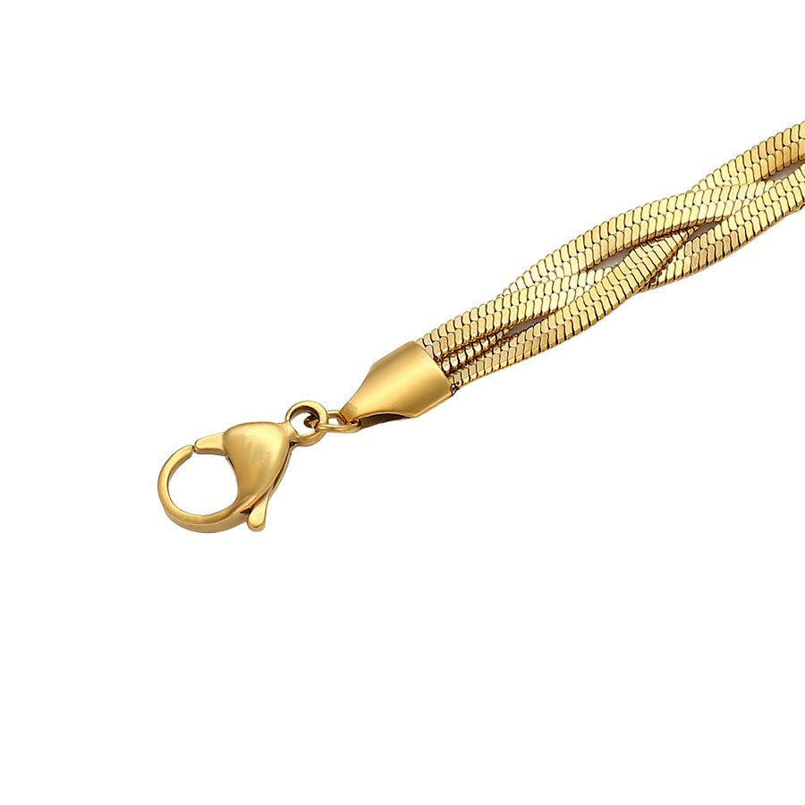 Waterproof Necklace Gold Tone 45cm Length 6mm Braided