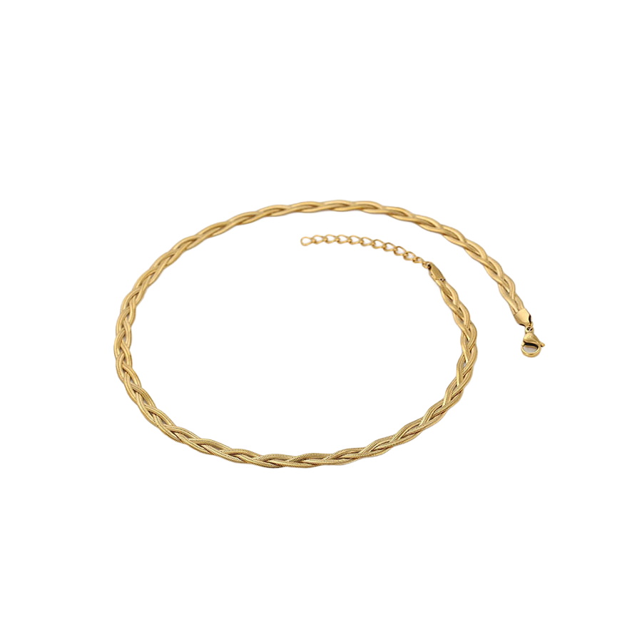Wasserdichte Halskette gedreht Goldfarbe