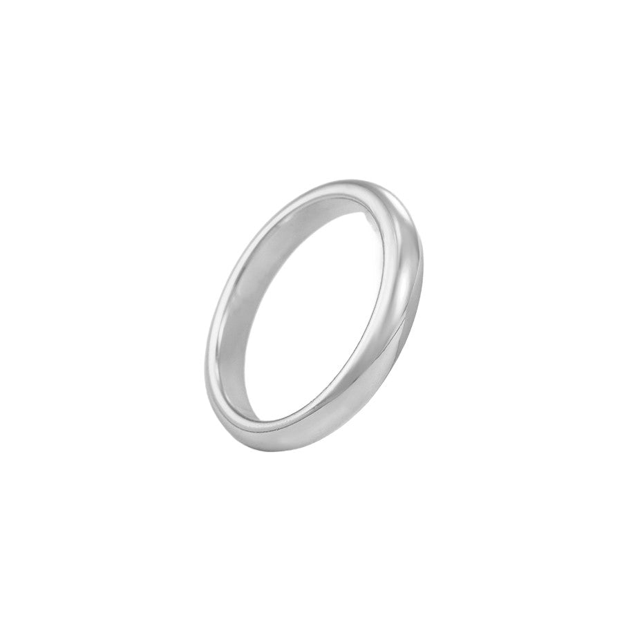 Wasserdichter klassischer Ring, silberfarben, Größe 8