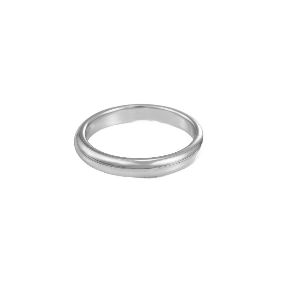 Wasserdichter klassischer Ring, silberfarben, Größe 8