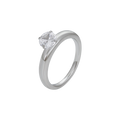 Wasserdichter Verlobungsring mit Zirkonia, silberfarben