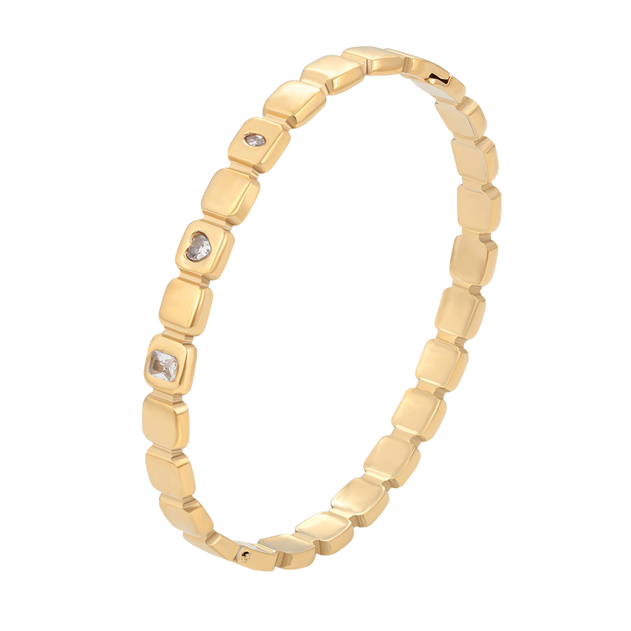 Wasserdichter Armreif mit Kristallen Goldfarbe